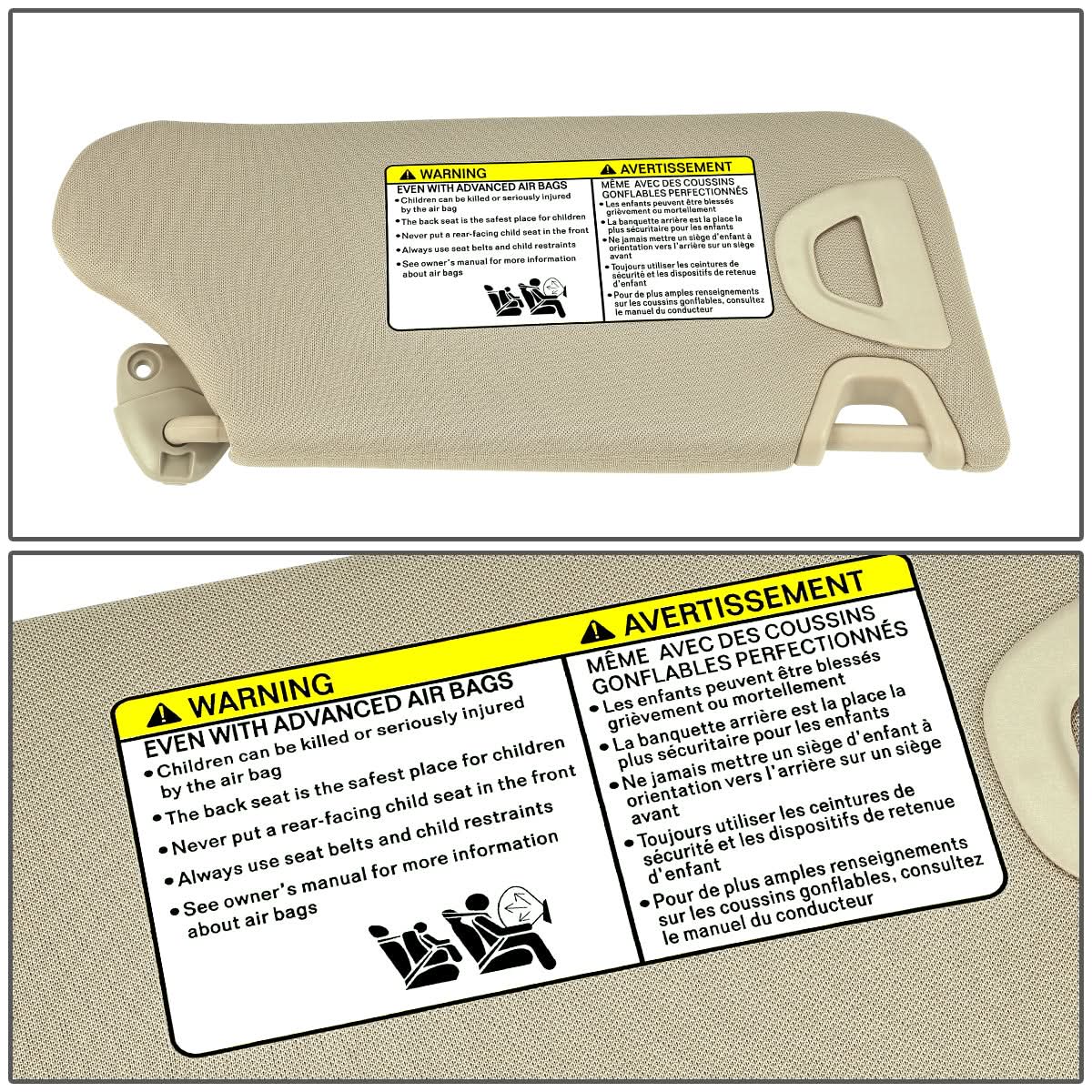 2013-2018 Nissan Altima Sun Visor w/ Lighted Mirror - Beige