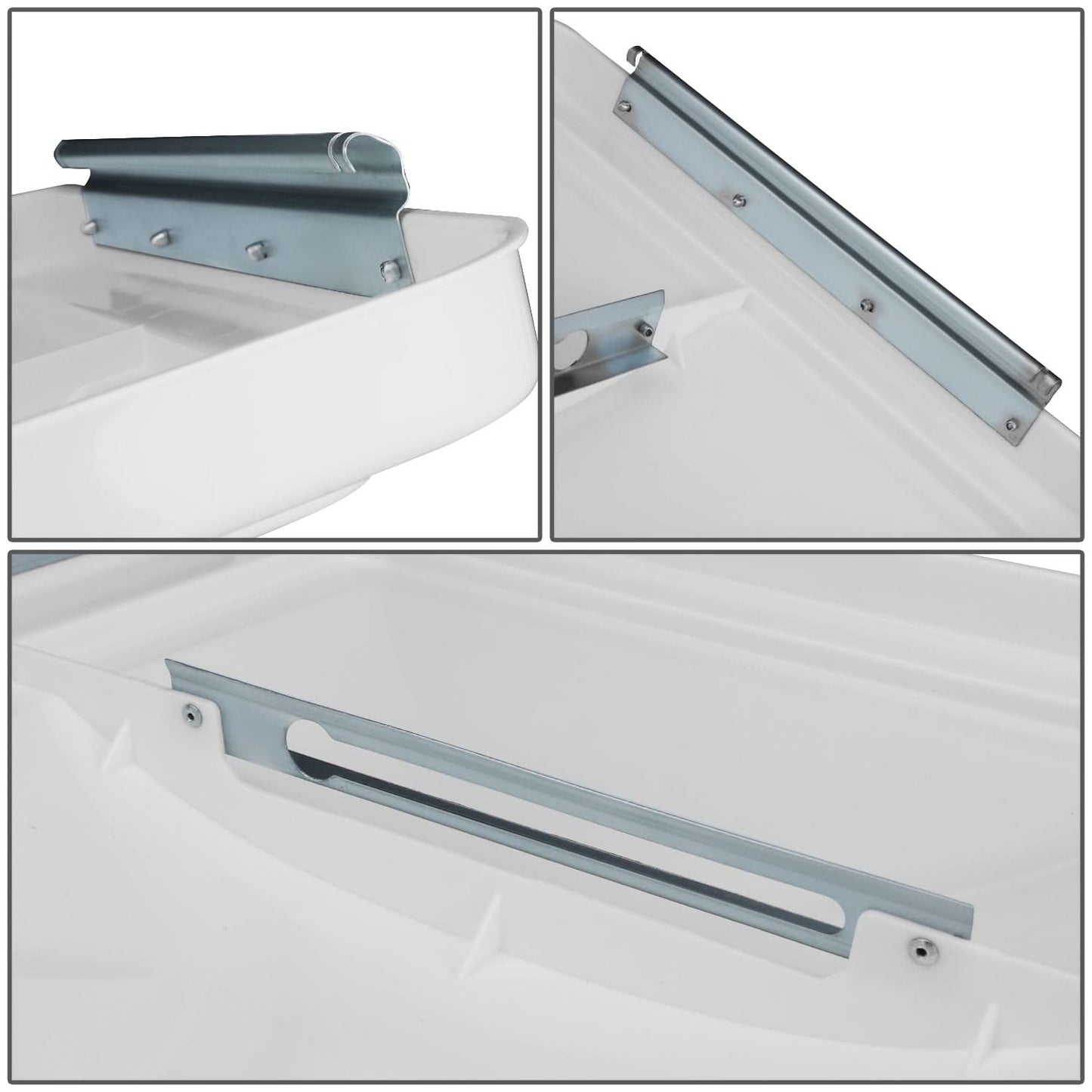 RV Roof Vent 14x14 Overall Dimension Replacement Lid White/Silver