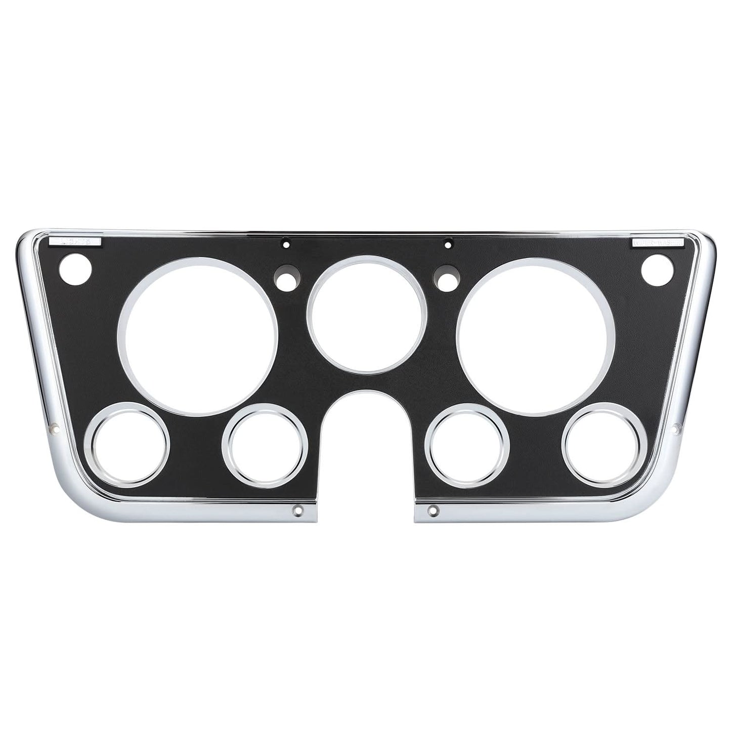 67-72 Chevrolet C10 Truck Dash Bezel 7 Hole Chrome Black Plastic