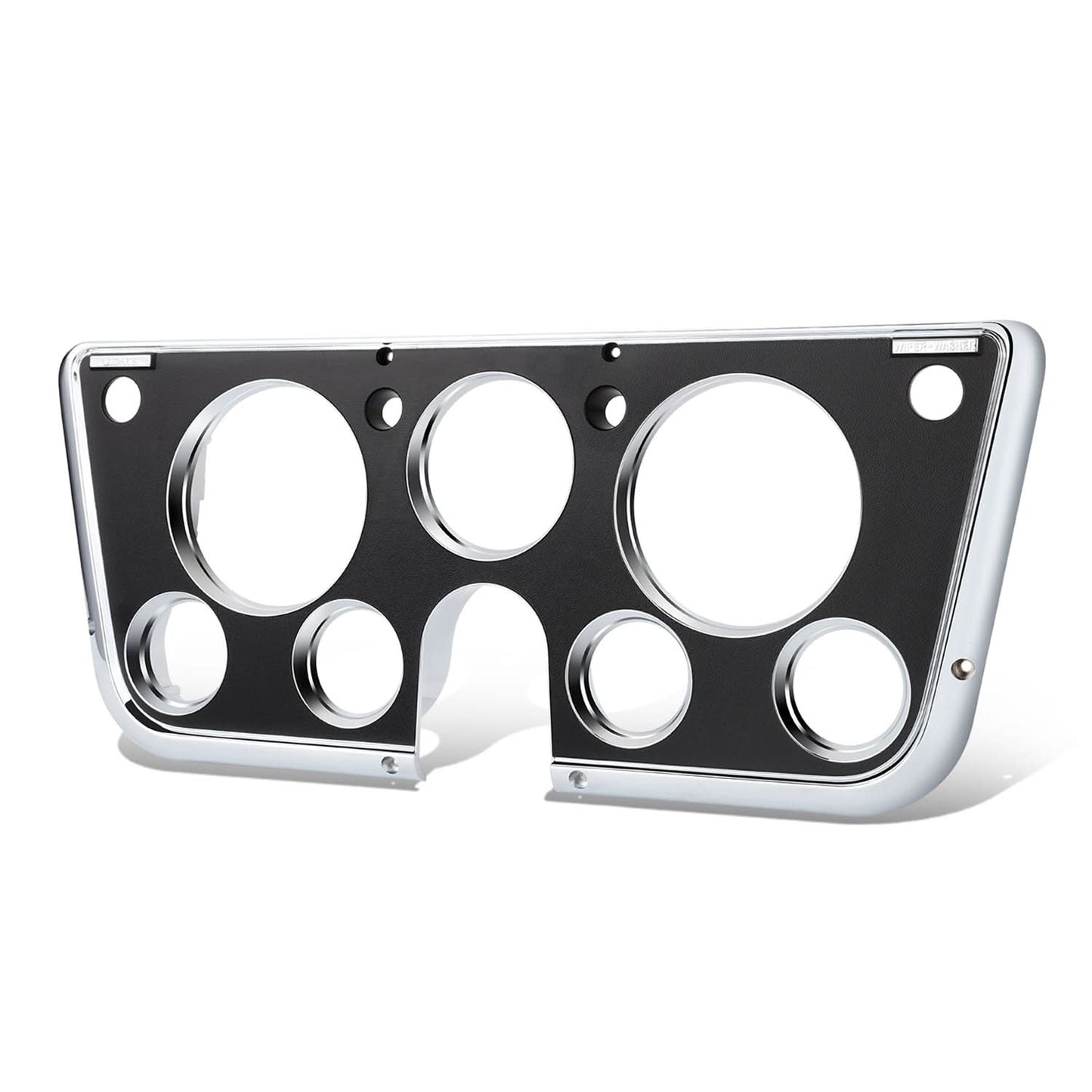 67-72 Chevrolet C10 Truck Dash Bezel 7 Hole Chrome Black Plastic