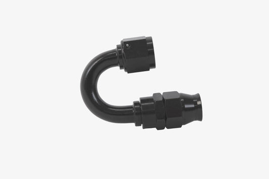 Aeromotive PTFE Hose End - AN-08 - 180 Deg - Black Anodized 15363