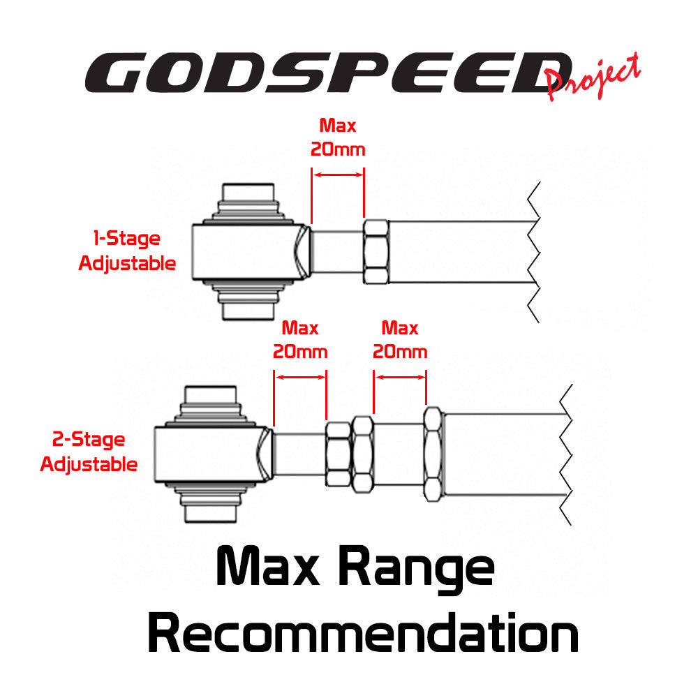 Godspeed Lexus IS300 (XE10) 2001-05 Adjustable Rear Toe Arms With Ball Joints