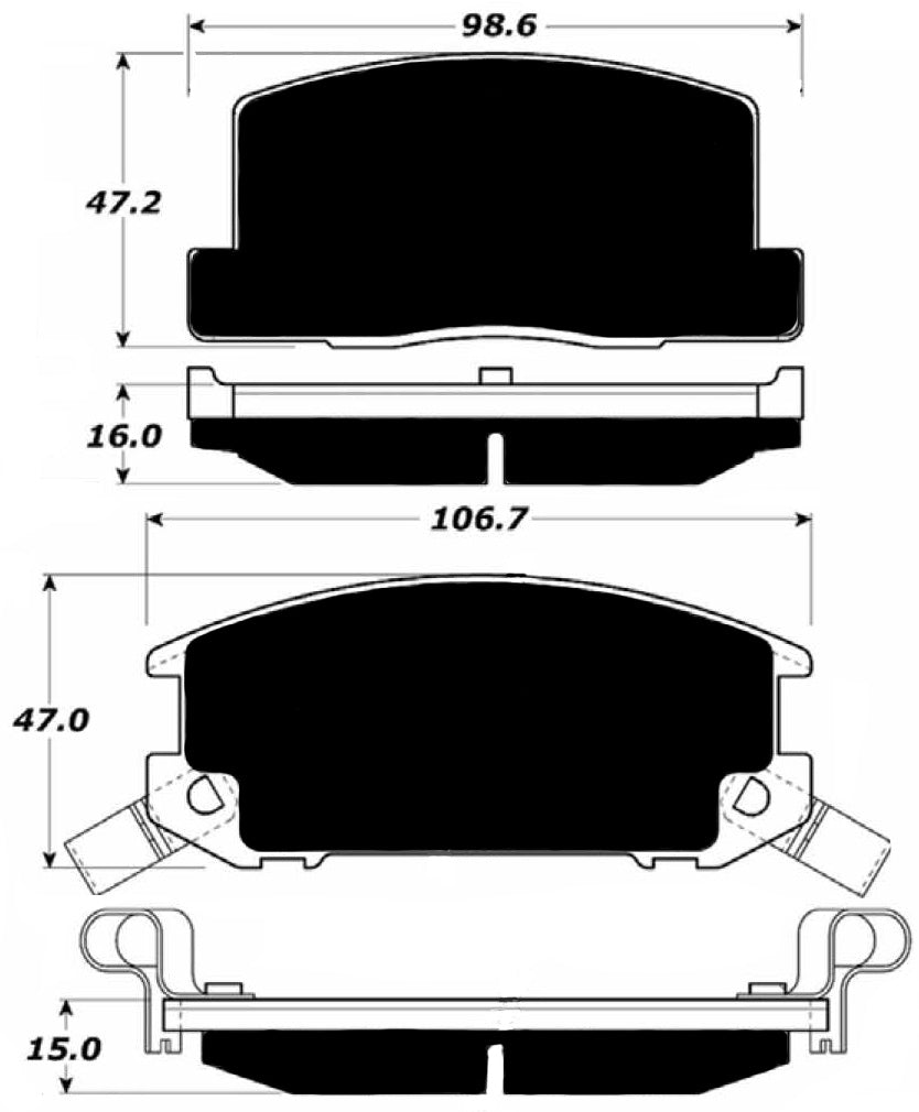 Porterfield Brake Pads for 2000 TOYOTA MR 2 SPYDER