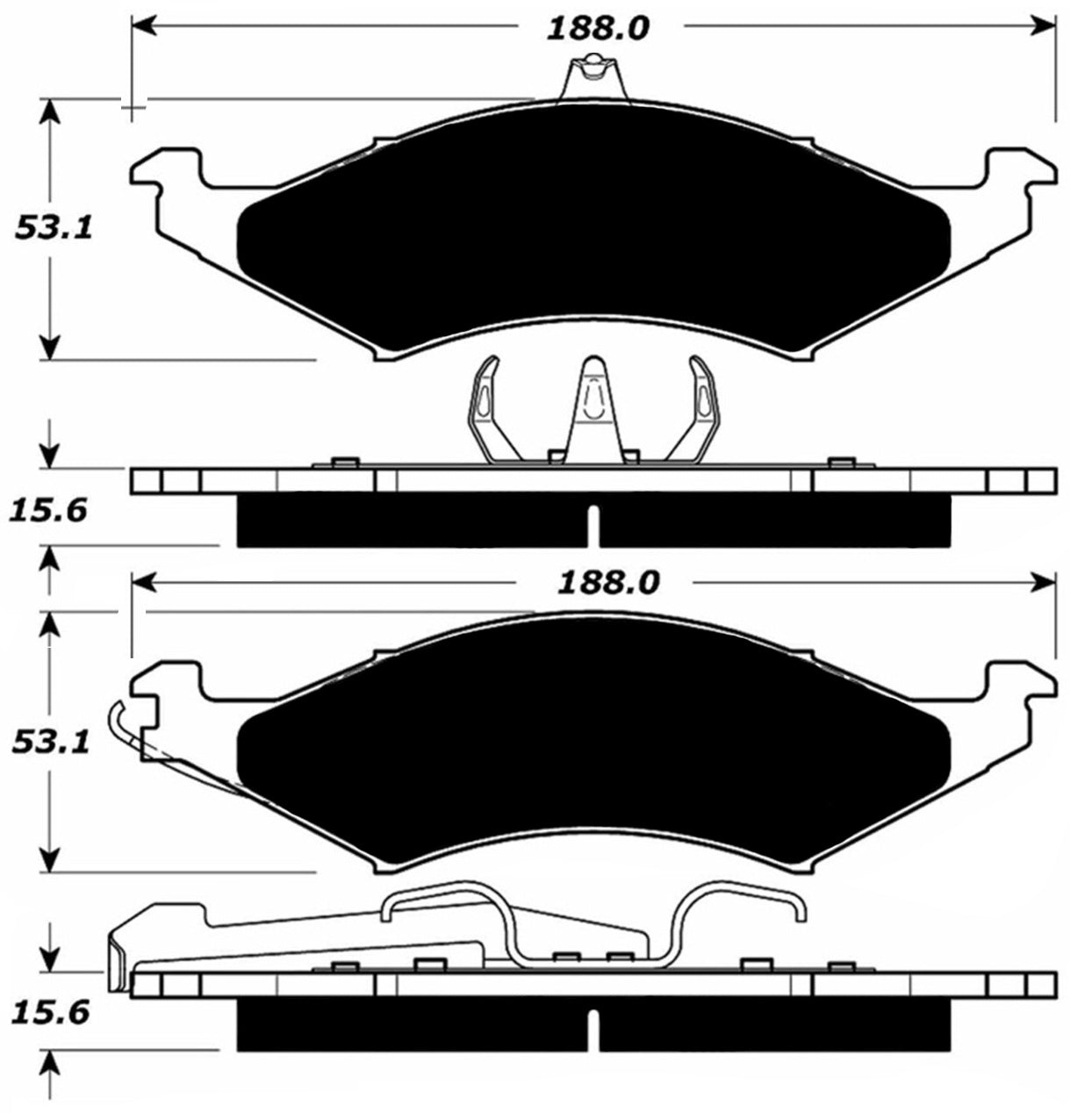Porterfield Brake Pads for 1991 FORD TAURUS Rear Drum w/Steel Piston
