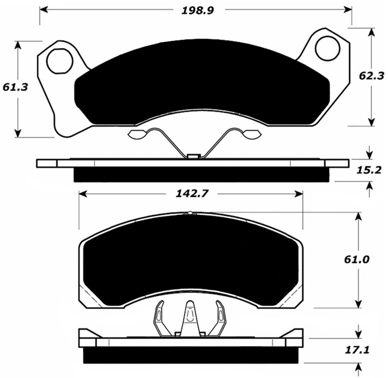 Porterfield Brake Pads for 1993 FORD MUSTANG V8 w/Rear Discs