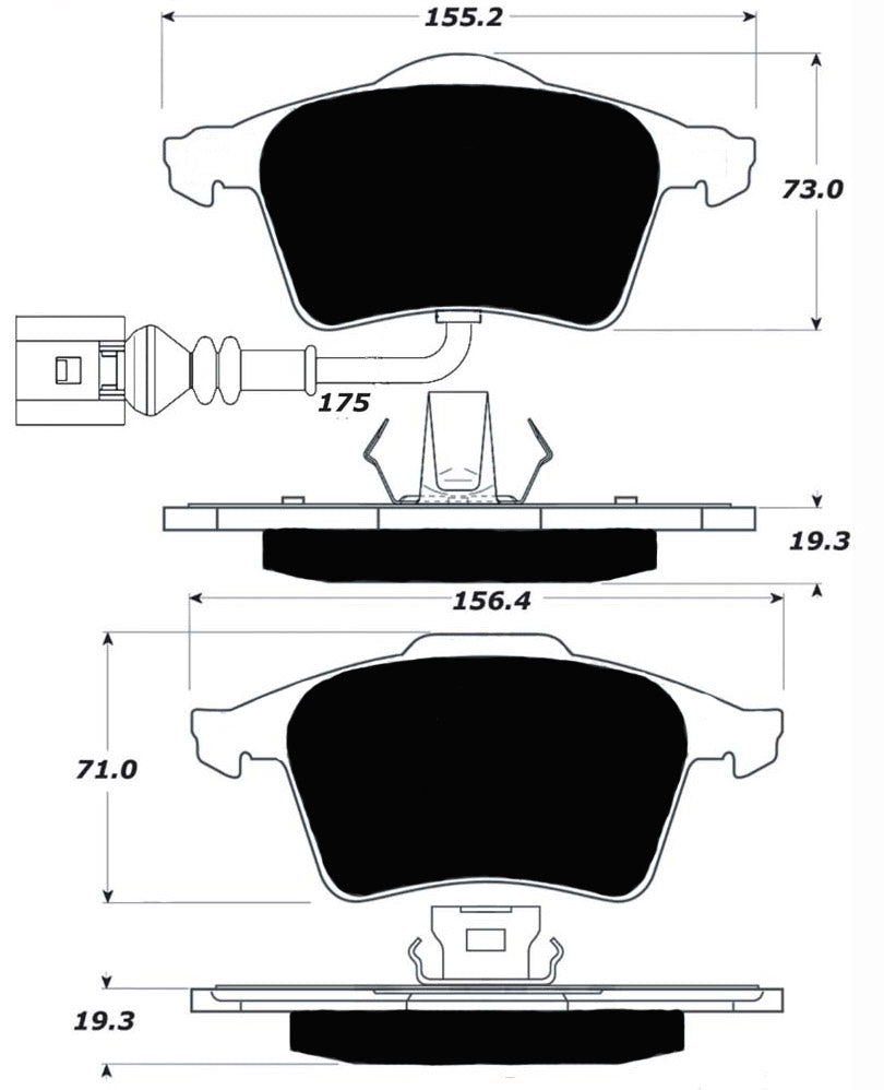 Porterfield Brake Pads for 2008 VOLKSWAGEN PASSAT 3.6L FWD