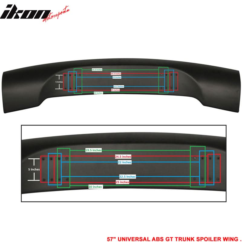Honda 57"  Unpainted GT Style Adjustable Rear Trunk Spoiler Wing ABS