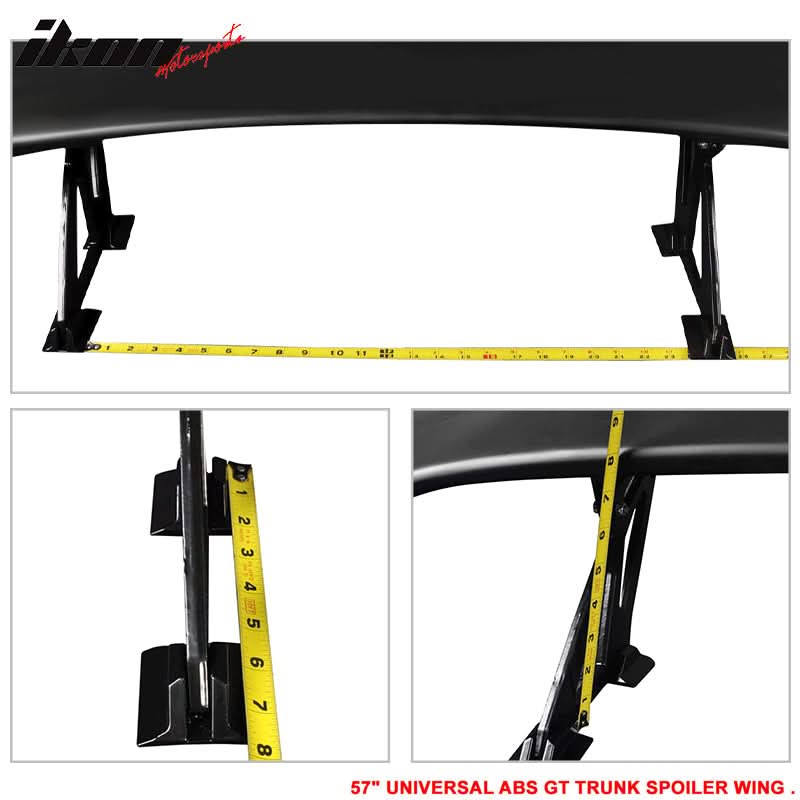 Universal GT Style Black JDM Adjustable Rear Trunk Spoiler Wing ABS