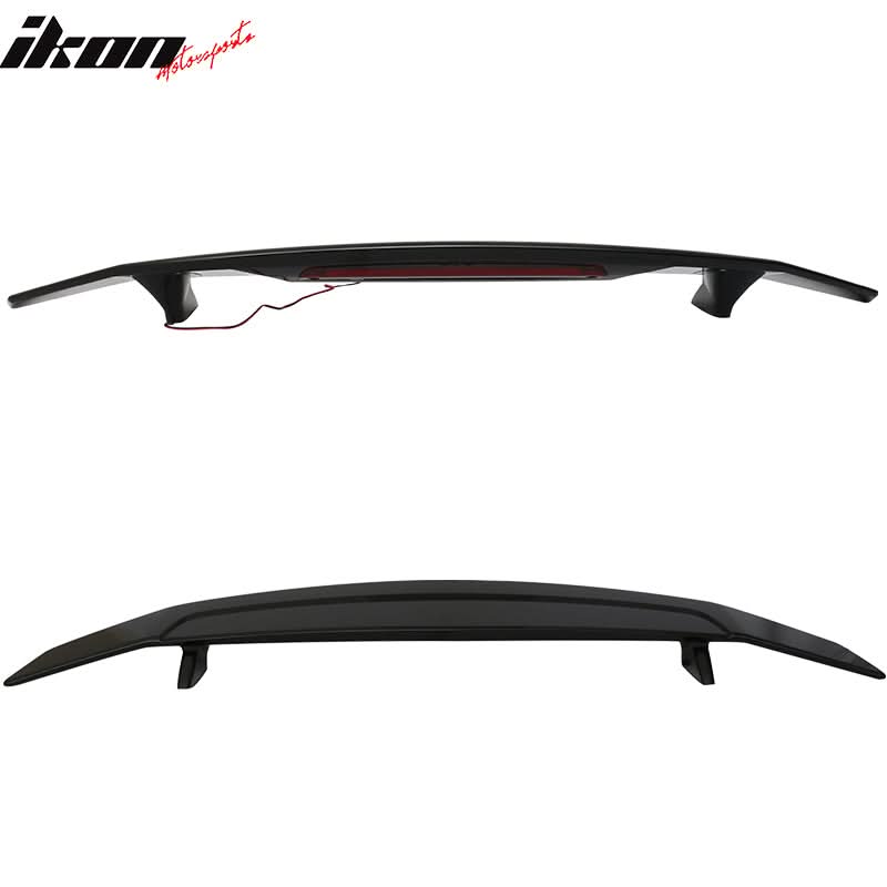 Universal 2 Post Gloss Rear Trunk Spoiler Wing w/ 3RD Brake Light ABS