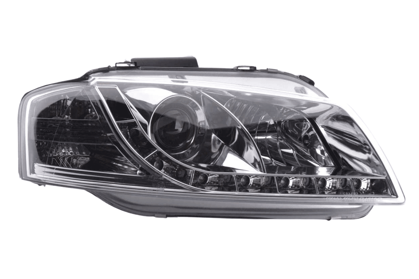 Audi A3 (8P / 8PA) Chrome LED Headlights with Daytime Running Lights (2003 - 2007)