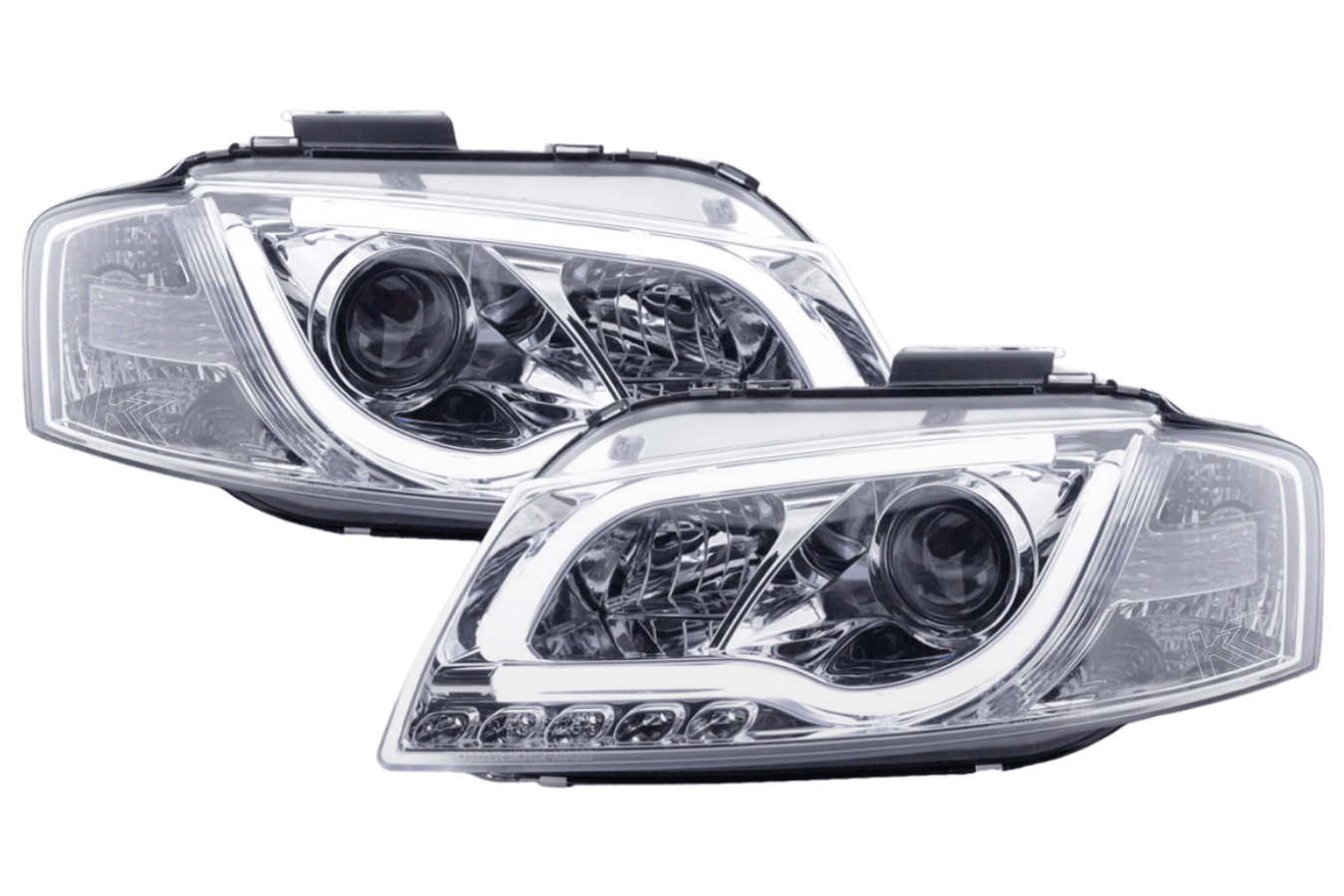 Audi A3 (8P 8PA) Chrome LED Headlights with Daytime Running Lights (2003-2008)