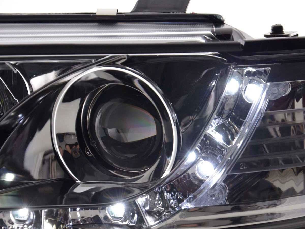 Audi A4 (B5 8D) Chrome LED Headlights with Daytime Running Lights (1995-1999)
