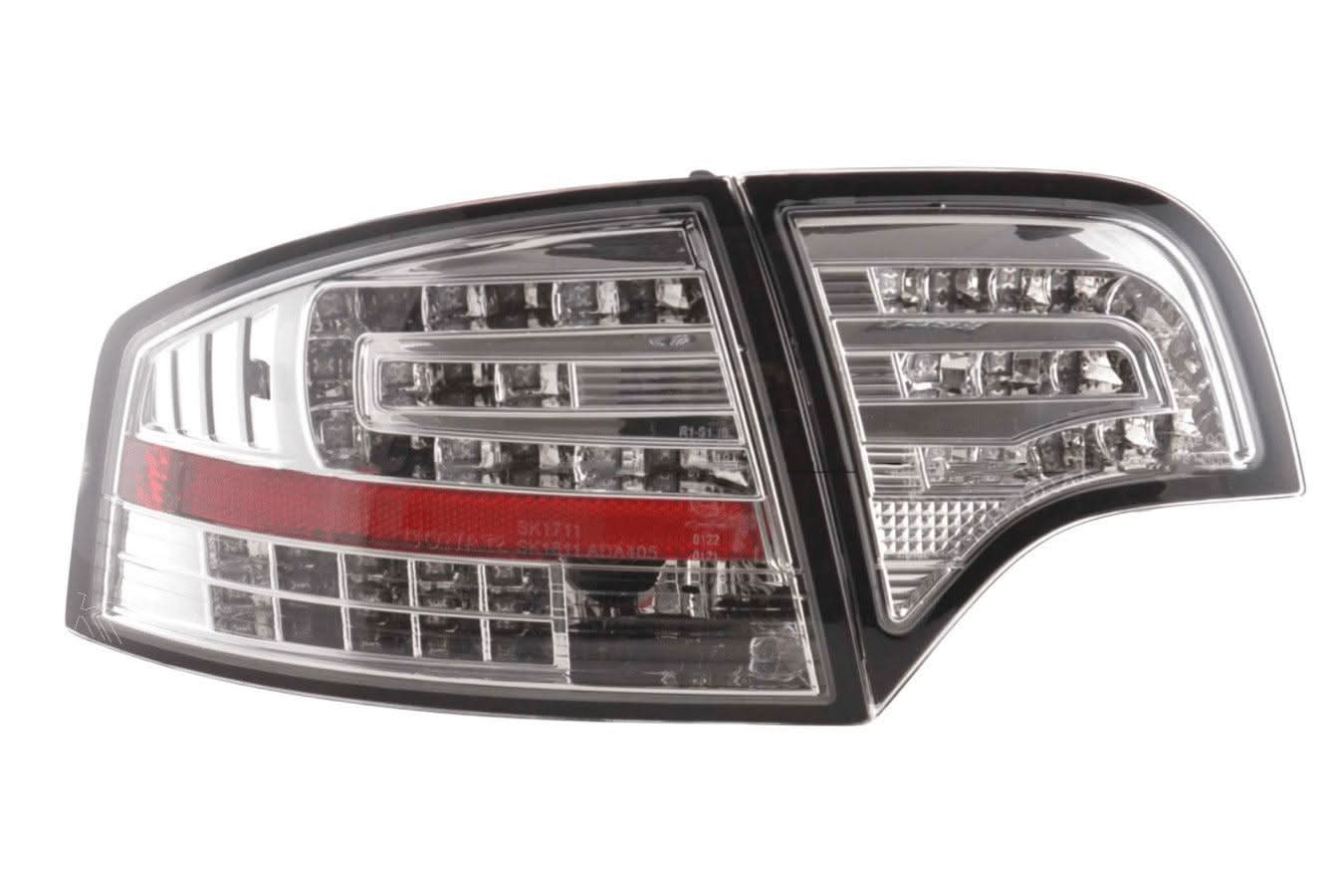 Audi A4 (B7/8E) Sedan Chrome Clear LED Taillights Set (2004-2007)