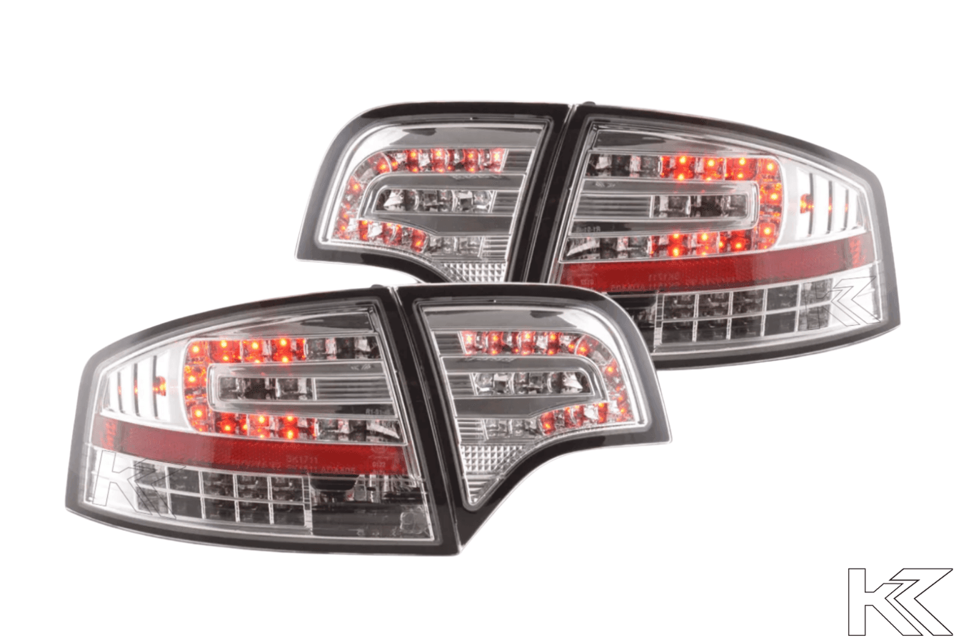 Audi A4 (B7/8E) Sedan Chrome Clear LED Taillights Set (2004-2007)