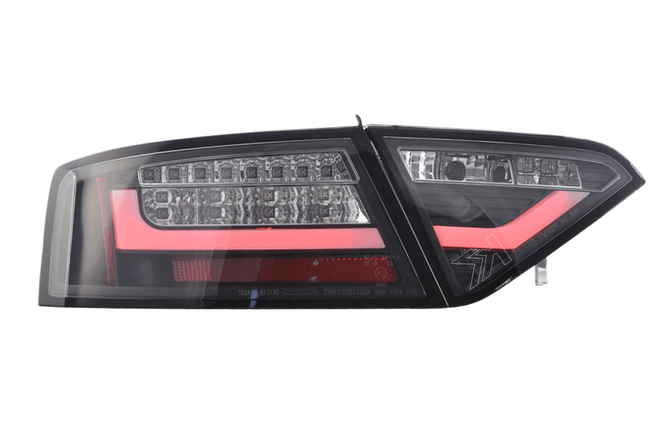 Audi A5 (B8 - 8T) Coupe Black Clear LED Bar Taillights (2007-2011)- For Halogen Models