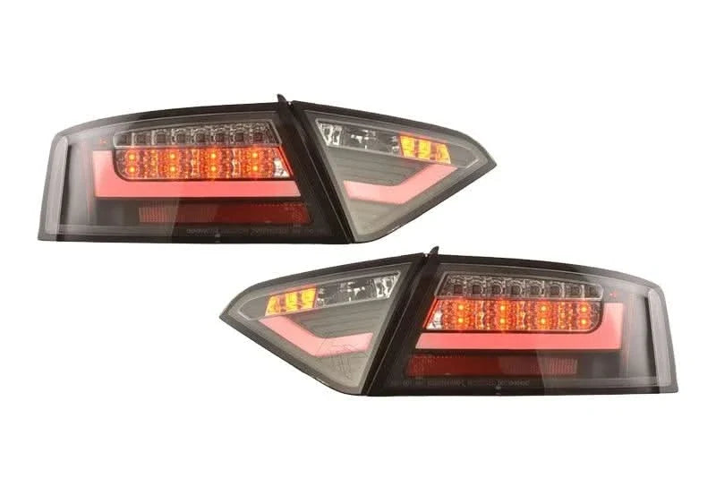 Audi A5 (B8 - 8T) Coupe Black Clear LED Bar Taillights (2007-2011)- For Halogen Models