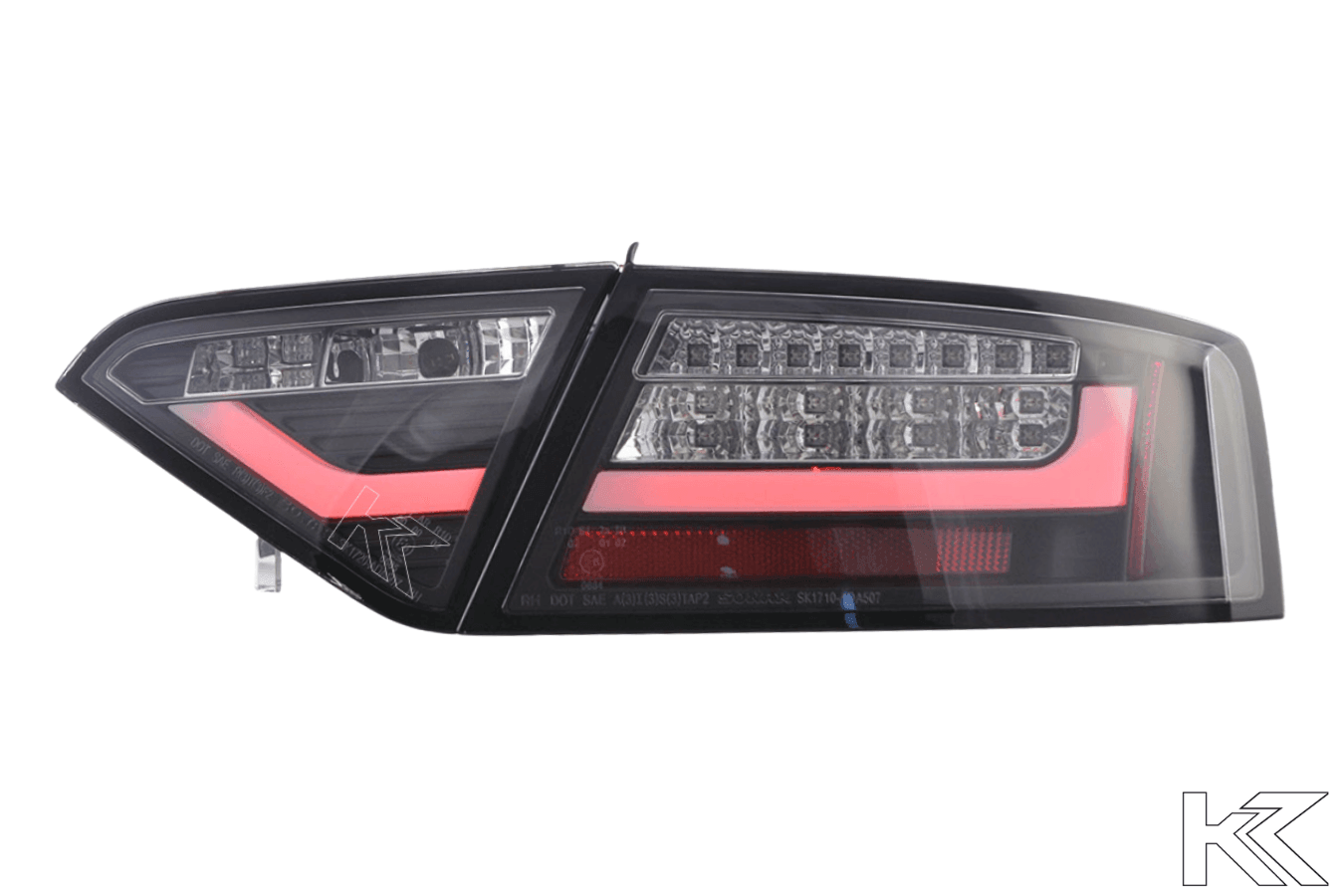 Audi A5 (B8 - 8T) Coupe Black Clear LED Bar Taillights (2007-2011)- For Halogen Models