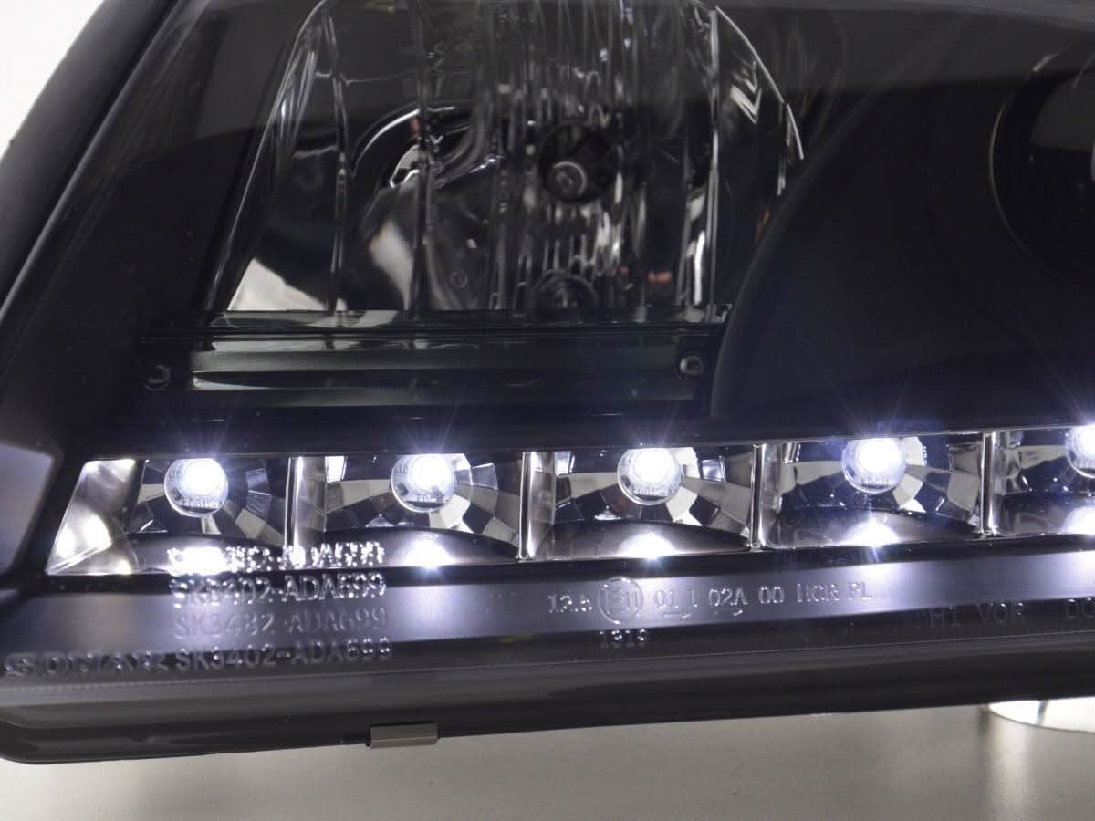 Audi A6 (C5 4B) Black LED Headlights with Daytime Running Lights (1997-2001)