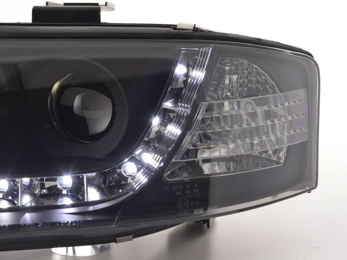 Audi A6 (C5 4B) Black LED Headlights with Daytime Running Lights (1997-2001)
