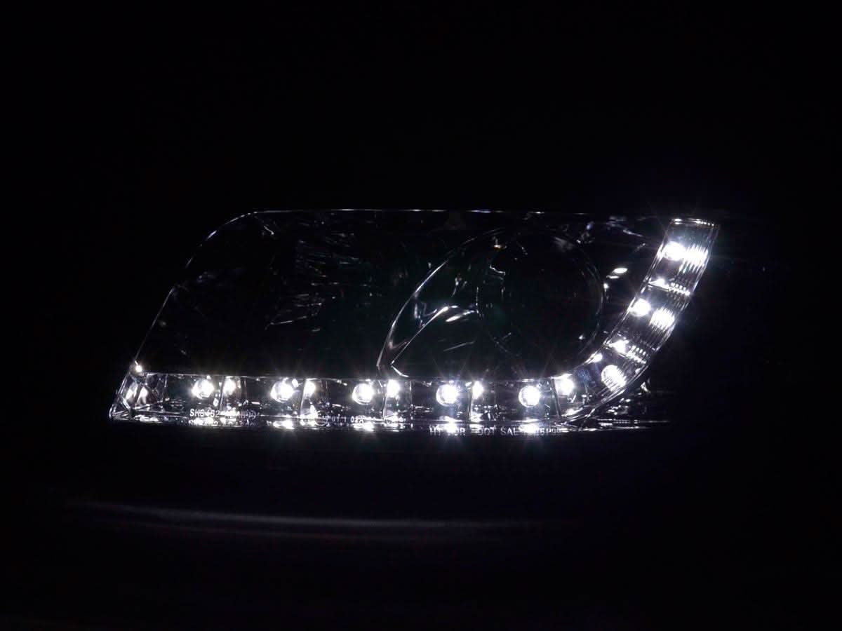 Audi A6 (C5 4B) Chrome LED Headlights with Daytime Running Lights (2001-2004)