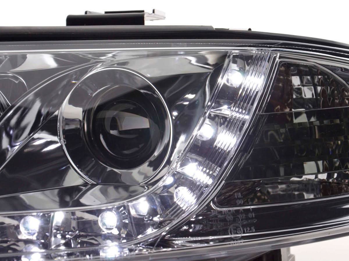 Audi A6 (C5 4B) Chrome LED Headlights with Daytime Running Lights (2001-2004)