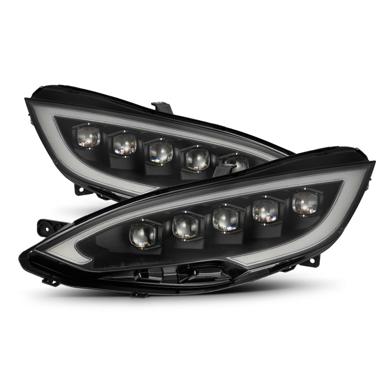 AlphaRex 12-21 Tesla Model S NOVA-Series LED Proj Headlights Blk w/Activtn Light & Seq.Sig / SB DRL 880877 *Discontinued