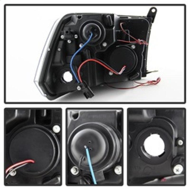 Spyder Dodge Ram 1500 09-14 10-14 Projector Headlights Halogen- LED Halo LED - Blk PRO-YD-DR09-HL-BK 5010032