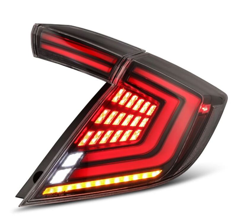 AlphaRex 16-21 Honda Civic Hatchback/ Type-R FK8 Nova-Series LED Tail Lights (Pair) - Alpha Black 676000 *Discontinued