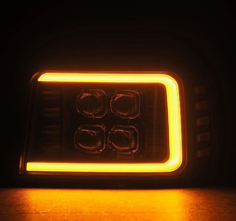 AlphaRex 92-96 Ford F-Series/Bronco NOVA-Series LED Proj Headlight Bk w/Actv Light SeqSig & SBDRL 880299 *Discontinued