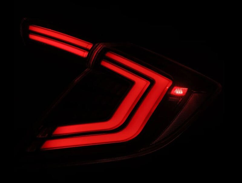 AlphaRex 16-21 Honda Civic Hatchback/ Type-R FK8 Nova-Series LED Tail Lights (Pair) - Alpha Black 676000 *Discontinued