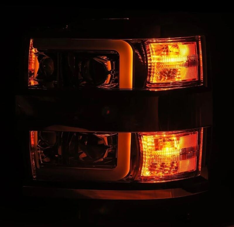 AlphaRex 15-19 Chevy Silverado 2500/3500 LUXX-Series Proj. Headlights Chrome w/Actv SeqSig & DRL 880099 *Discontinued