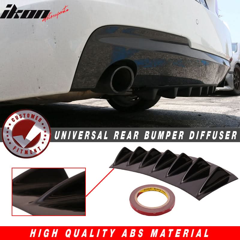 33" x 6" Universal Rear Bumper Diffuser Lip 7 Shark Fins Under