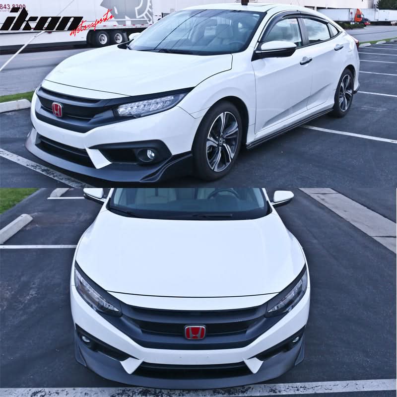 2016-2018 Honda Civic 2dr Sedan JS Racing Front Bumper Lip Spoiler PU