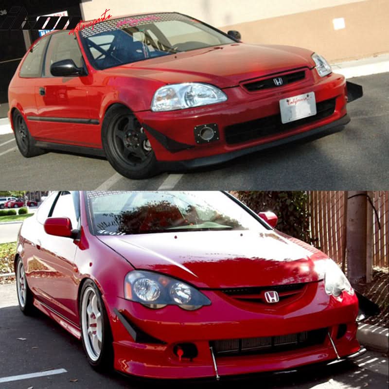 Universal 16"x 6.5"x13" Ikon Style Front Bumper Canards Aluminum