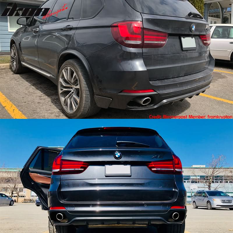 2014-2017 BMW F15 X5 Base MP Style Rear Kits + Muffler Tips S/S Chrome