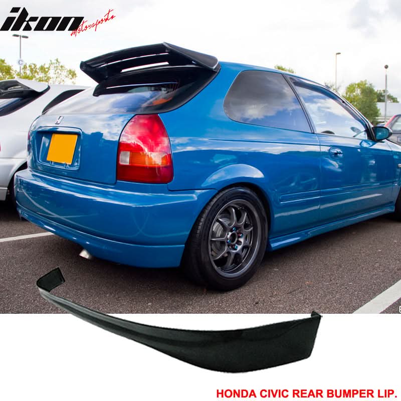 Fits 99-00 Honda Civic T-R Bumper Lip + Grille + Window Visor
