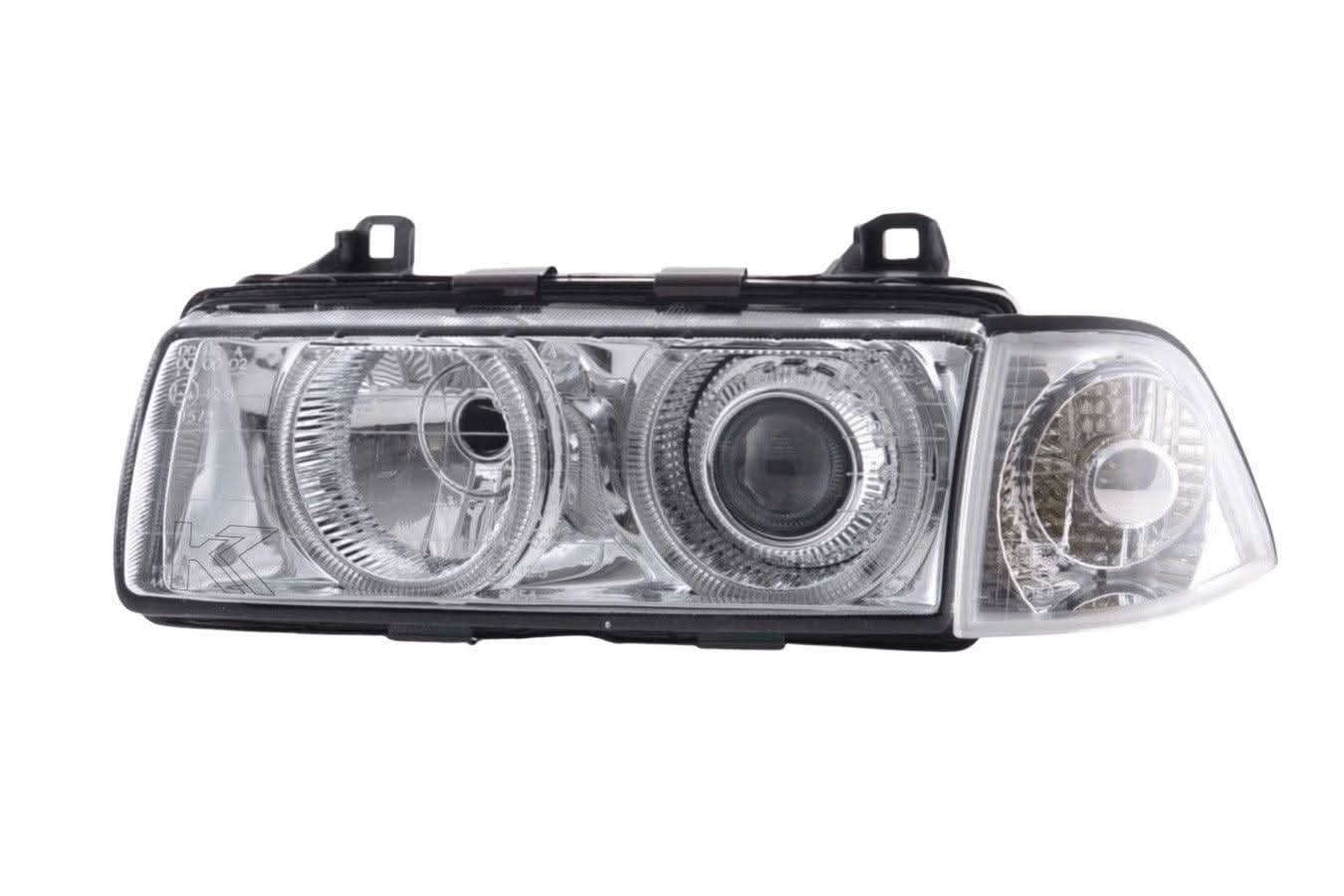 BMW 3-series E36 Coupe/Convertible Chrome Xenon Angel Eyes Headlights (1992-1998)