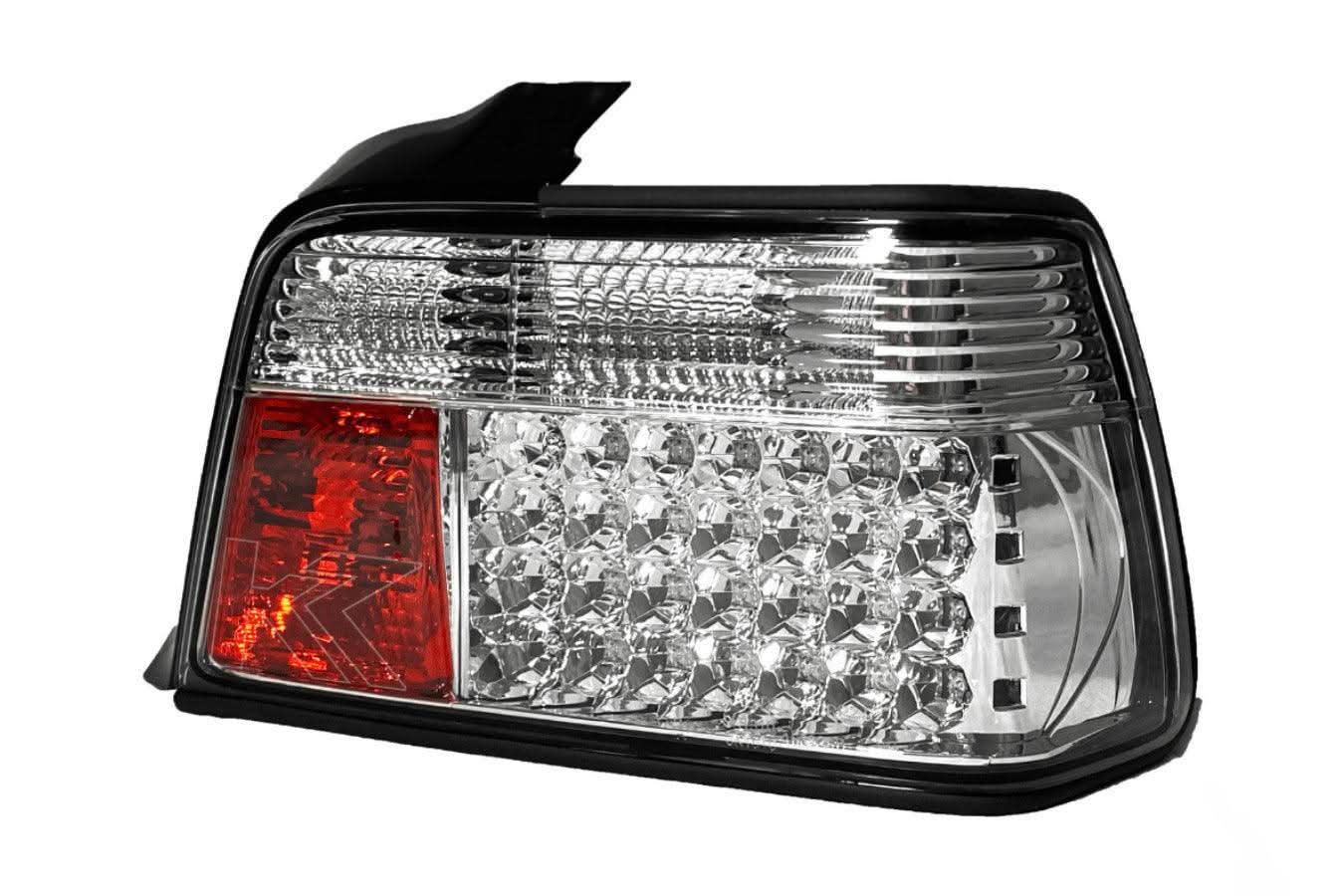 BMW 3-series E36 Sedan Chrome Clear LED Taillights Set (1991-1998)