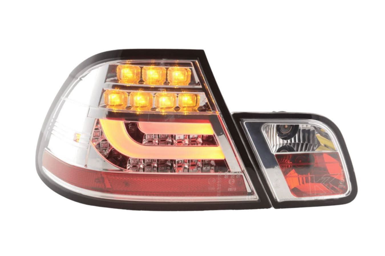BMW 3-series E46 Coupe Chrome Clear LED LightBar Taillights Set (1999-2003)