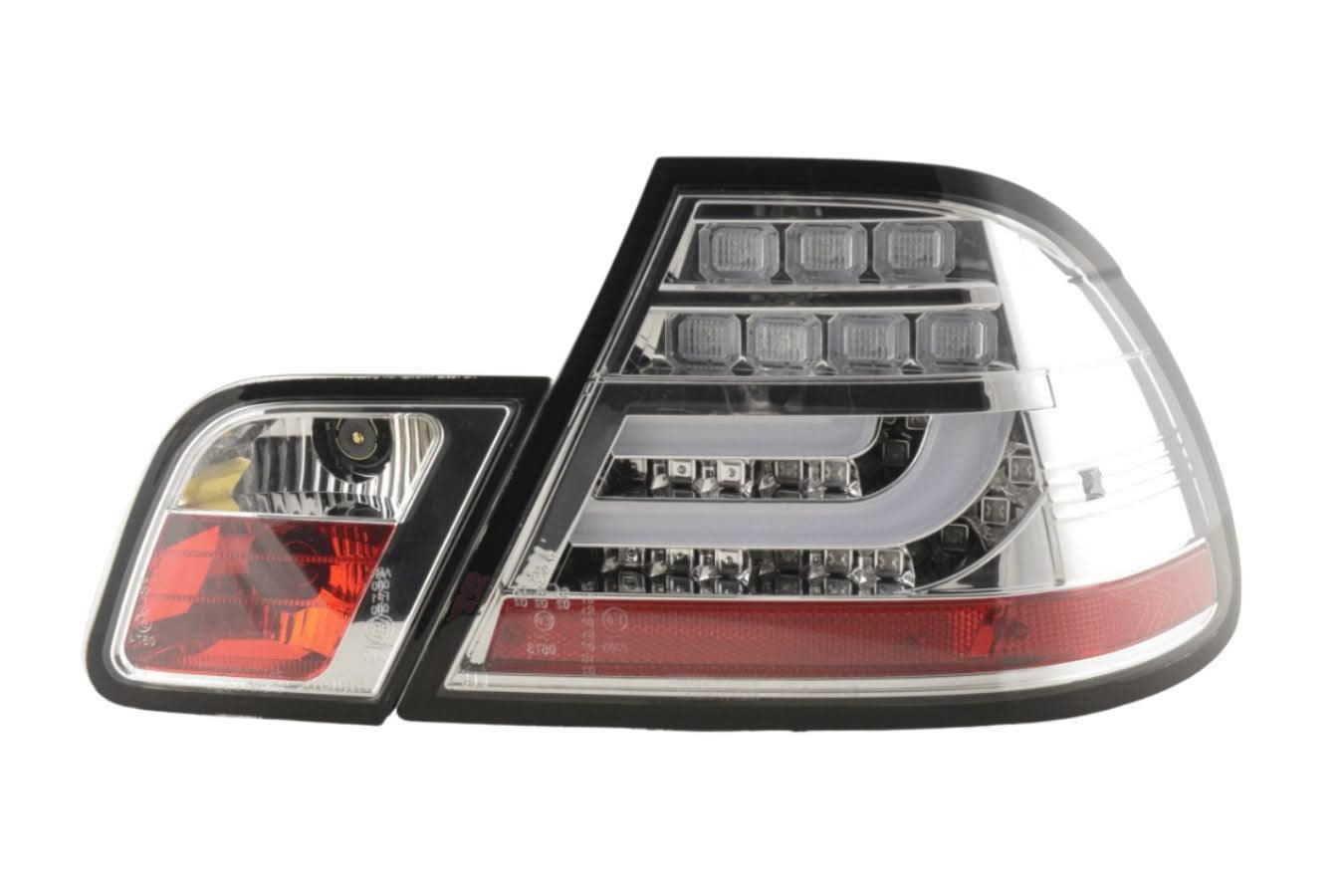 BMW 3-Series E46 Coupe Chrome Clear LED LightBar Taillights Set- Facelift (2003-2007)