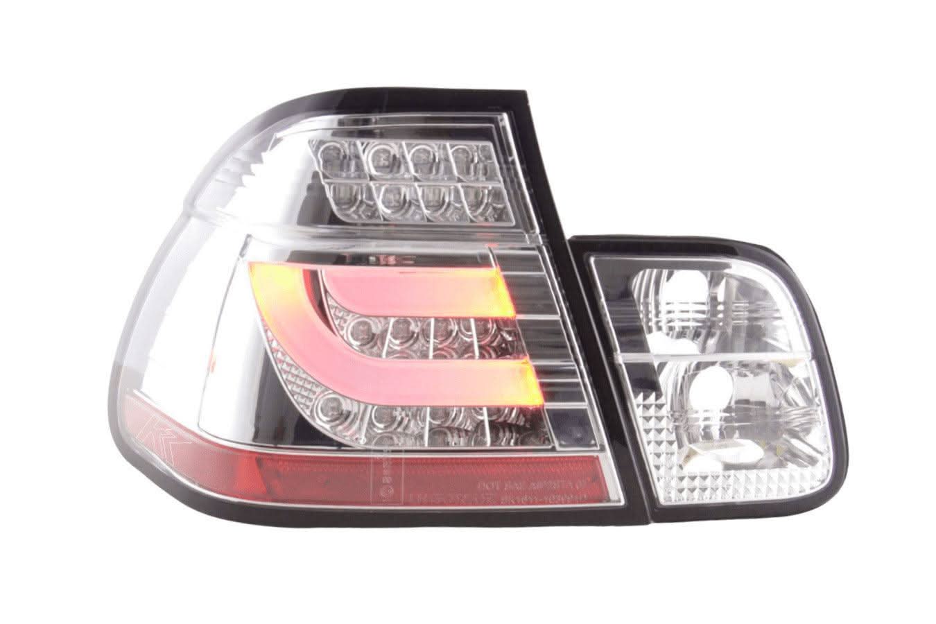 BMW 3-Series E46 Sedan Chrome LED LightBar Taillights - Pre Face Lift (1998-2001)