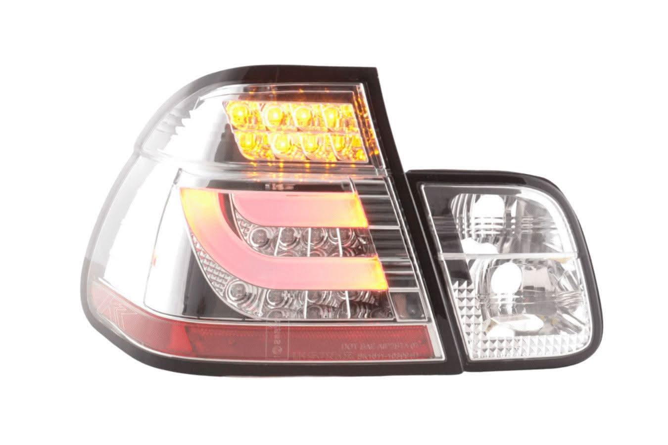 BMW 3-Series E46 Sedan Chrome LED LightBar Taillights - Pre Face Lift (1998-2001)