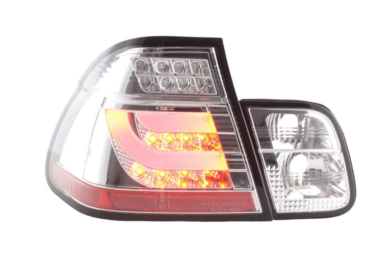 BMW 3-Series E46 Sedan Chrome LED LightBar Taillights - Pre Face Lift (1998-2001)