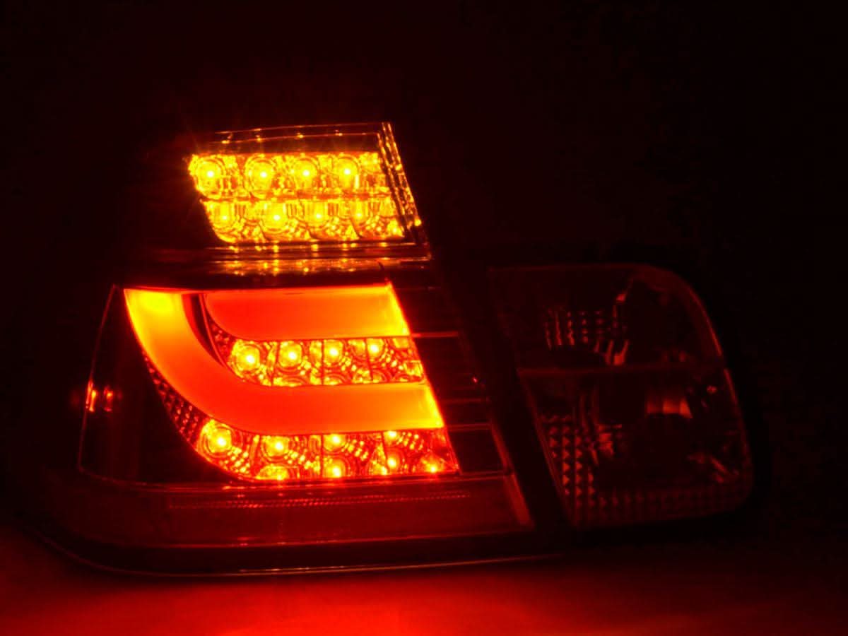 BMW 3-Series E46 Sedan Chrome LED LightBar Taillights - Pre Face Lift (1998-2001)