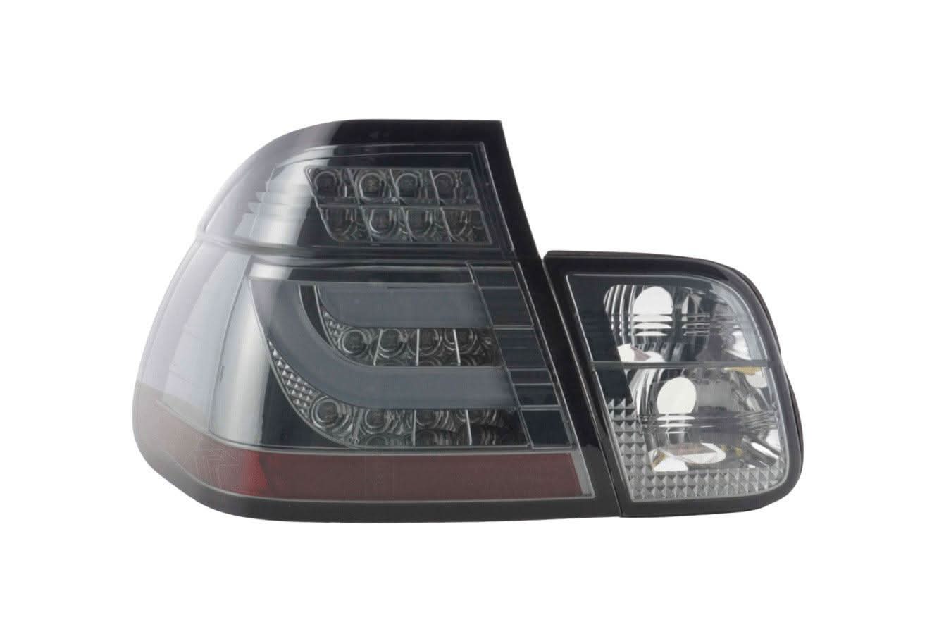 BMW 3-series E46 Sedan Chrome Smoked LED LightBar Taillights Set (1998-2001)