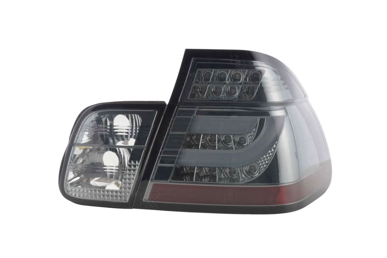 BMW 3-series E46 Sedan Chrome Smoked LED LightBar Taillights Set (1998-2001)