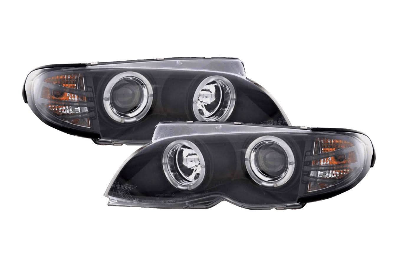 BMW 3-series E46 Sedan/Touring Black Angel Eyes Headlight Set (2002-2005)