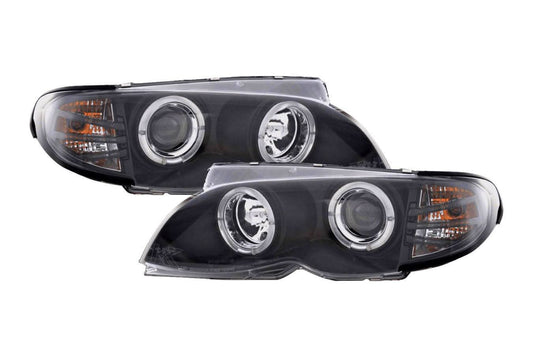 BMW 3-series E46 Sedan/Touring Black Angel Eyes Headlight Set (2002-2005)