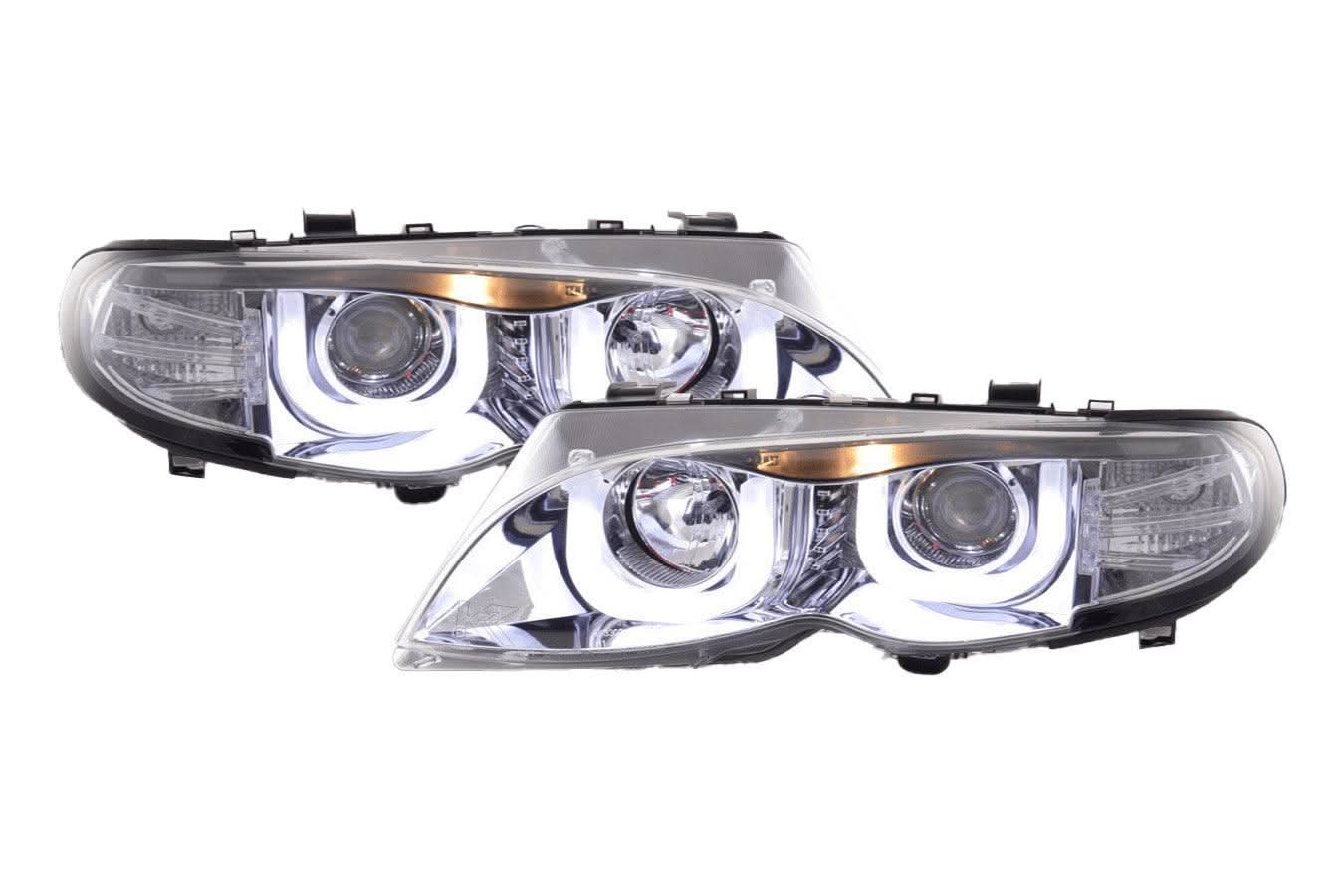 BMW 3-series E46 Sedan/Touring Chrome U Eye Headlights (2002-2005)