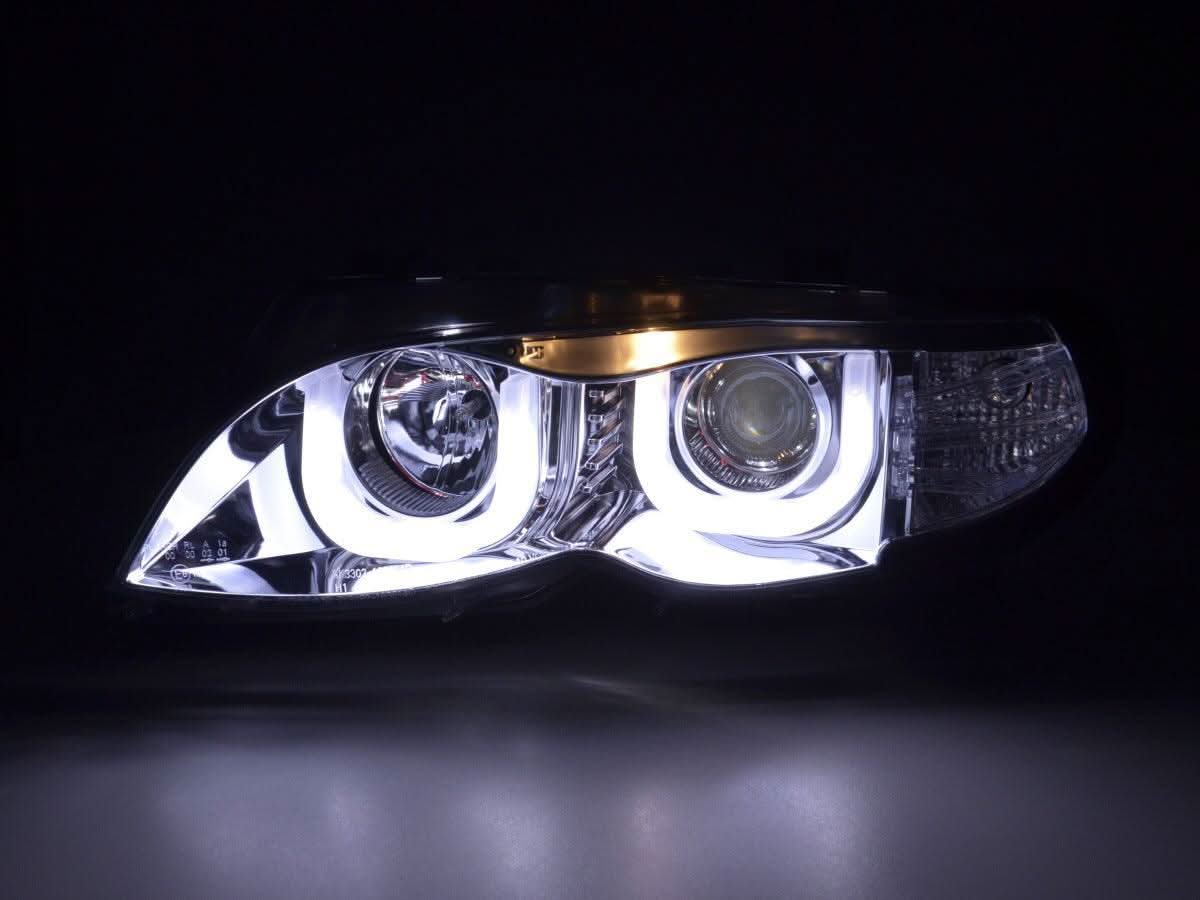 BMW 3-series E46 Sedan/Touring Chrome U Eye Headlights (2002-2005)